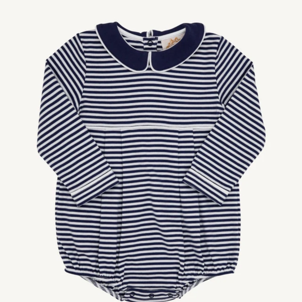 NWT Beaufort Bonnet Company Long Sleeve Bradford Bubble in Navy Stripe!